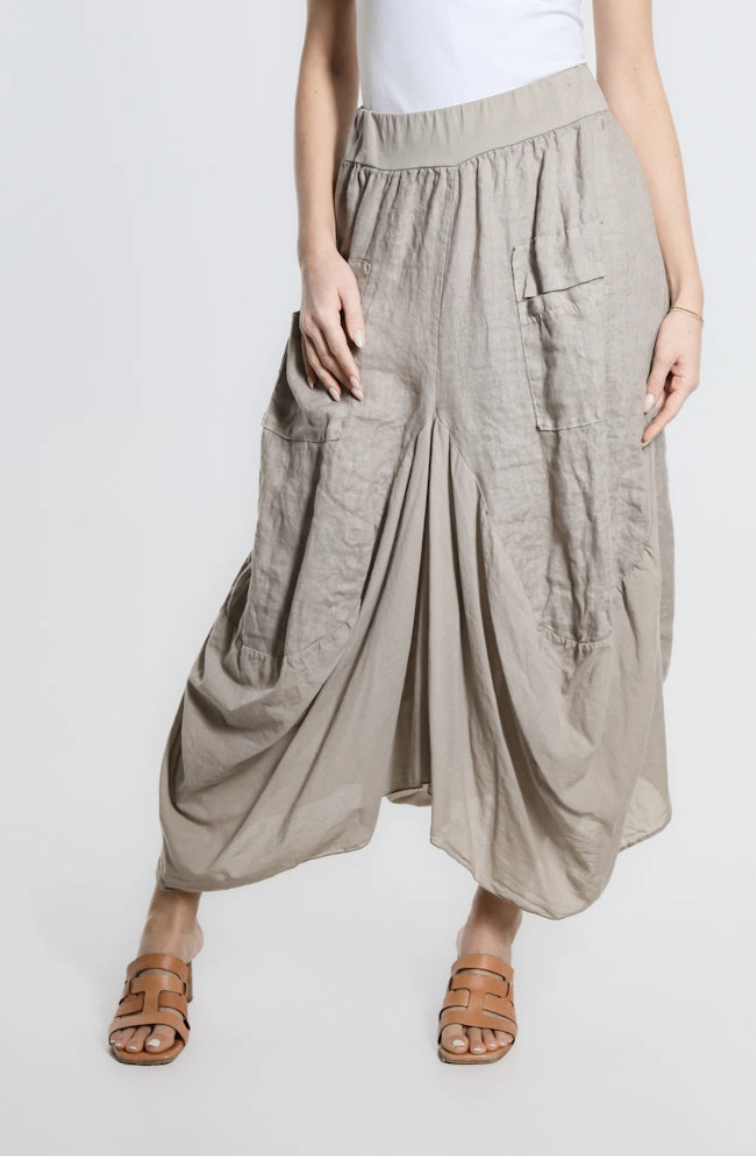 Taupe Bunched Pocket Skirt