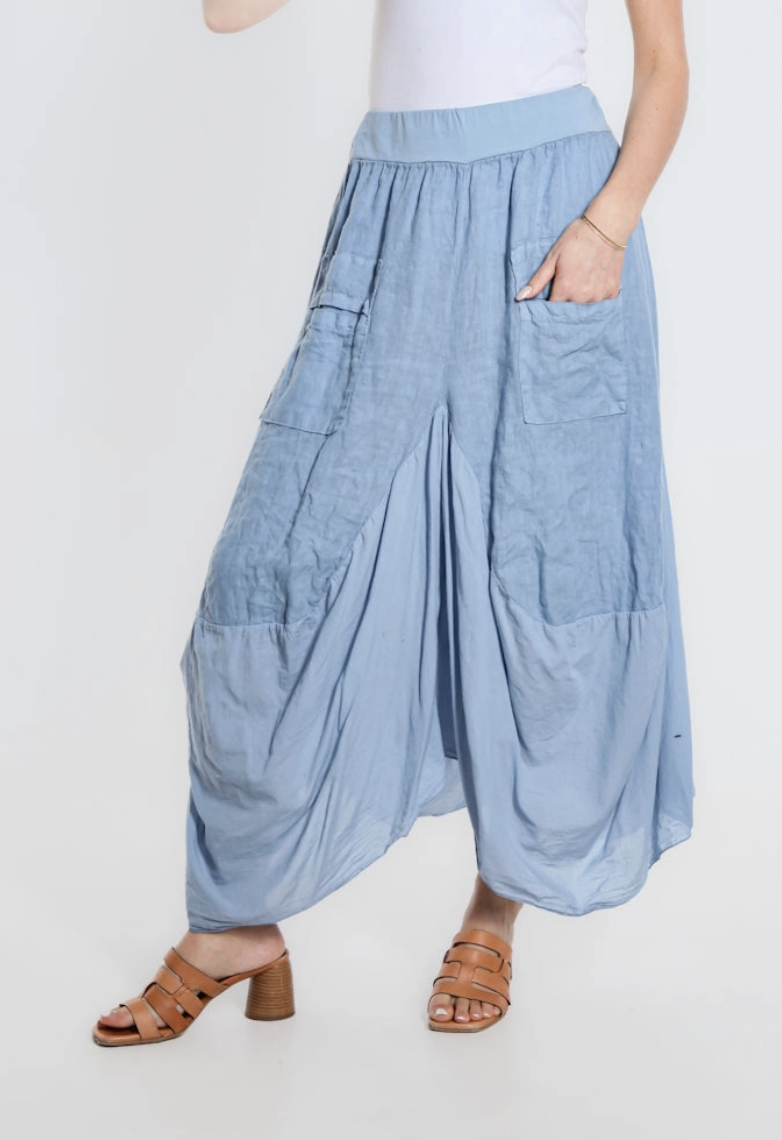 Jean Bunched Pocket Skirt