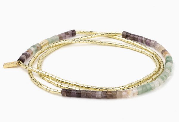 Twilight Gold Ombre Stone Wrap Bracelet