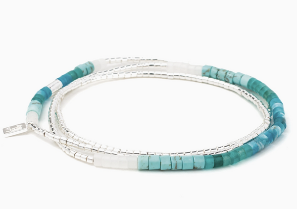 Sky Silver Ombre Stone Wrap Bracelet