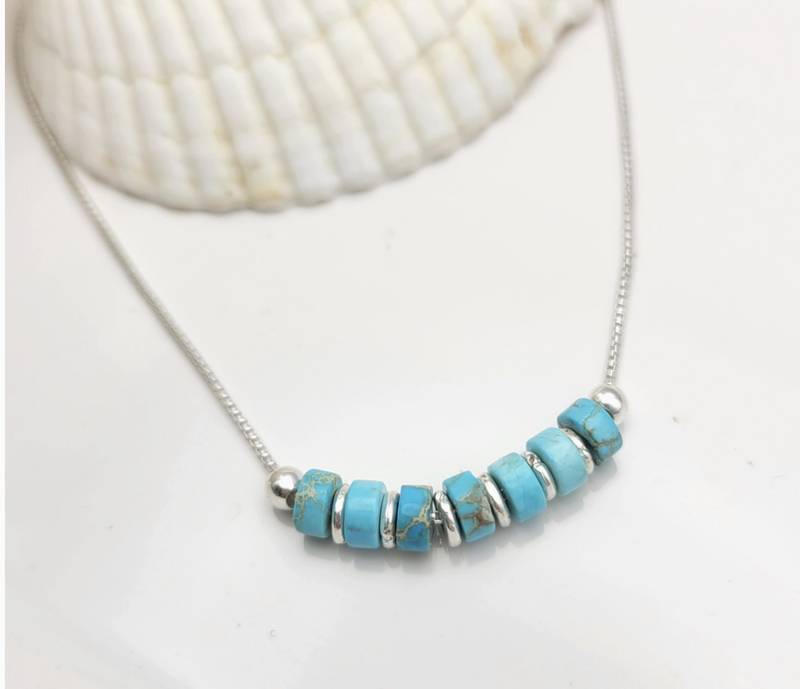 Sterling Silver Turquoise Beaded Necklace