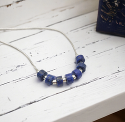 Adjustable Lapis Sterling Silver Necklace