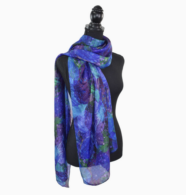 Blue Noel Holiday Silk Scarf