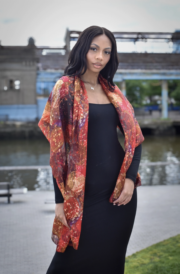 Red Noel Holiday Silk Scarf