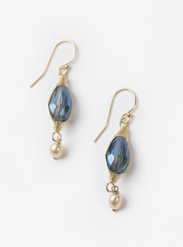 Herringbone Starry Night Crystal Earring