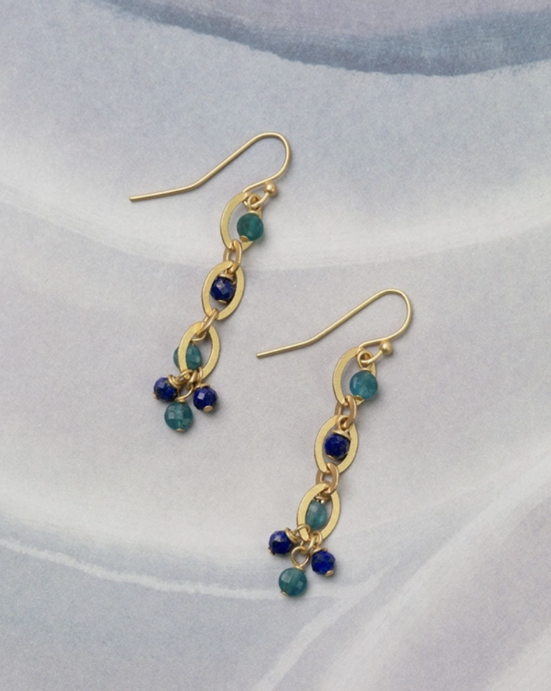 Starry Night Blue Apatite Earring