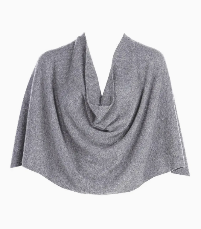 Heather Grey Cashmere Ruana