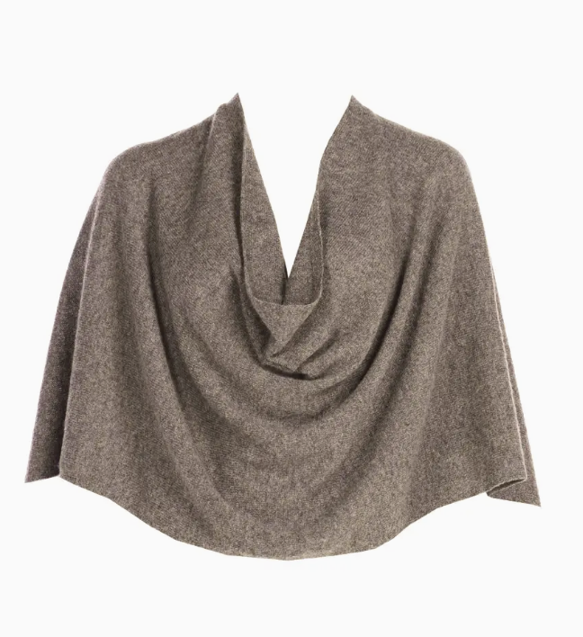 Fawn Grey Cashmere Ruana