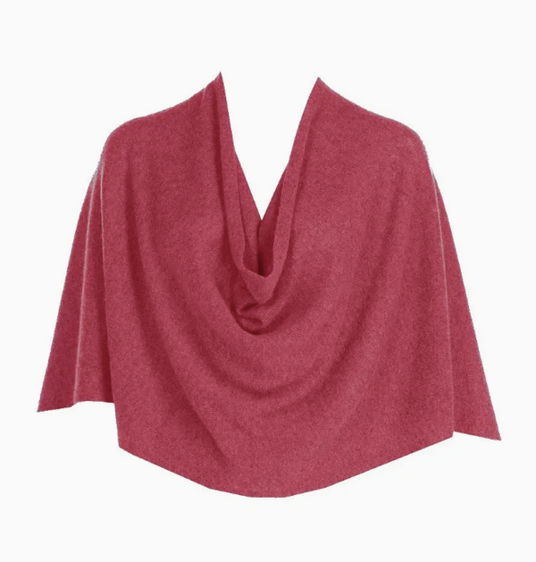 Heather Watermelon Cashmere Poncho