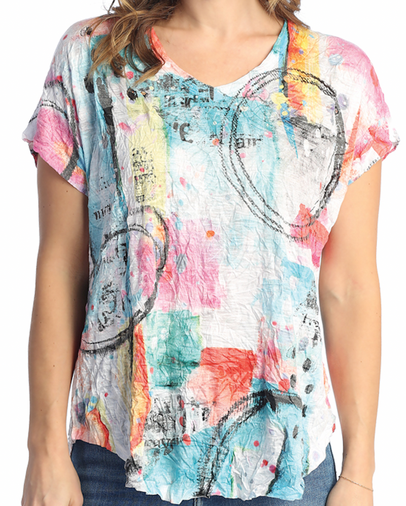 Abstract Crinkle Tee