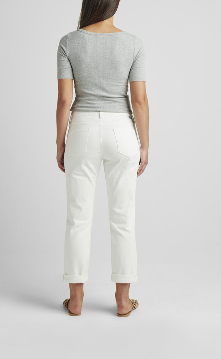 Mid Rise Girlfriend Jeans White