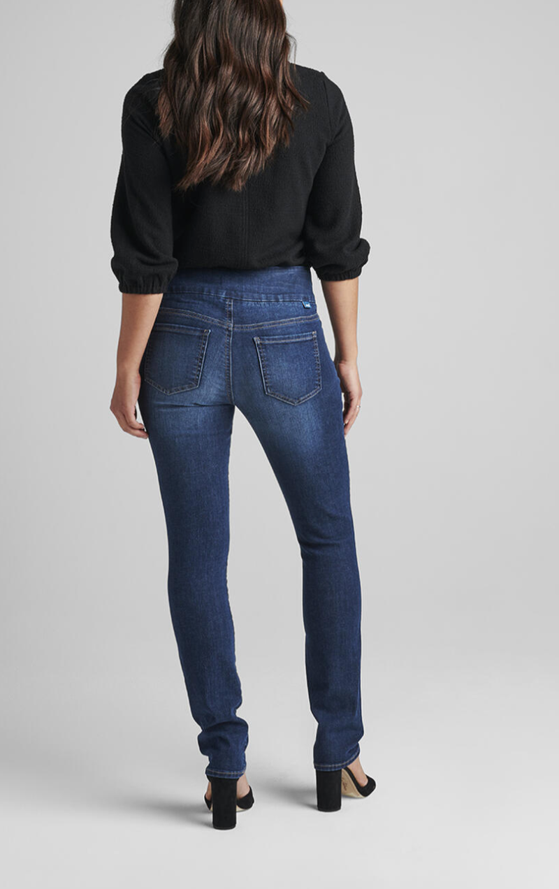 Mid Rise Straight Leg Pull-On Jeans