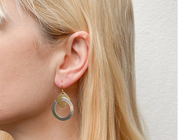 Ring with Rounded Square Earrings