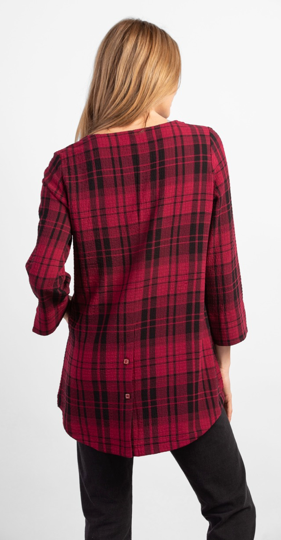 Red Plaid Pocket Tunic