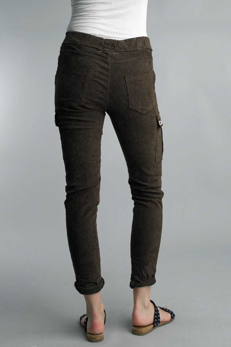 Brown Cord Cargo Pant