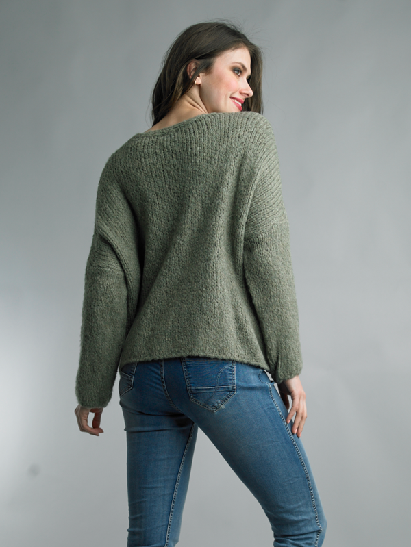 Olive Vee Sweater