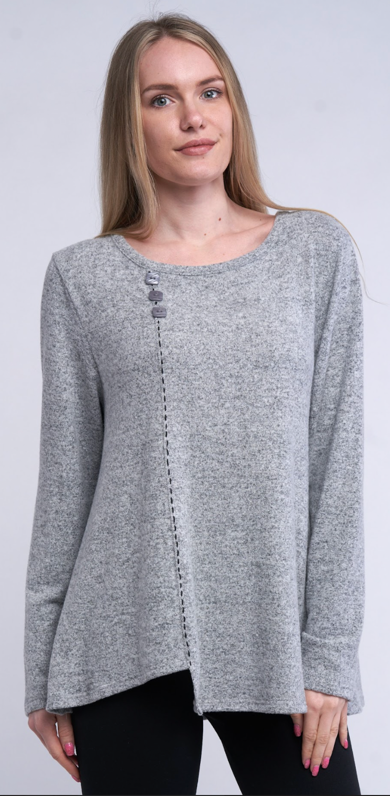 Gray Stitched Top