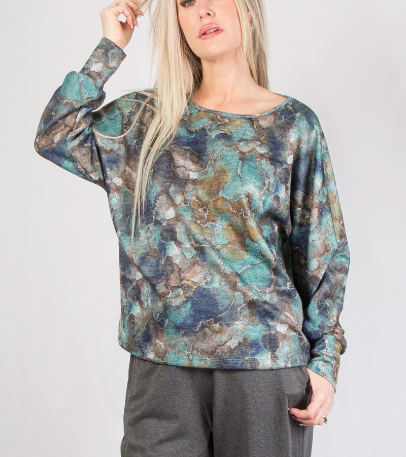 Sage Marble Dolman Top