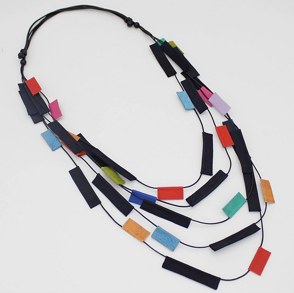 Lisbon Multicolor Leather Necklace