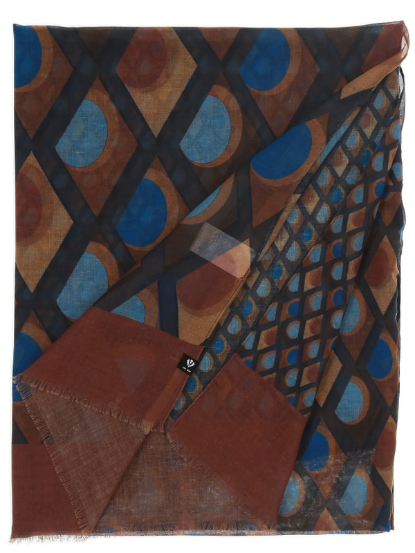 Pure Blue Geo Diamond Recycled Scarf