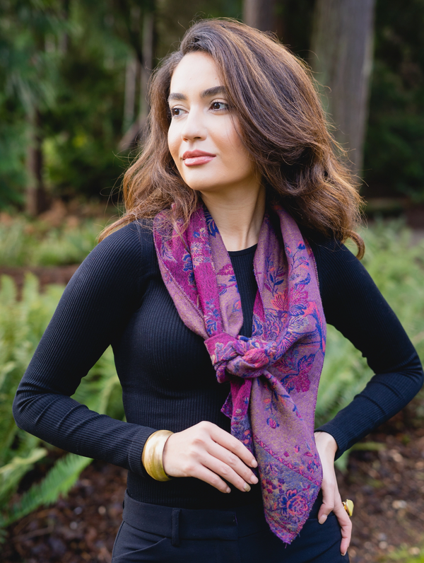 Purple Paisley Autumn Scarf