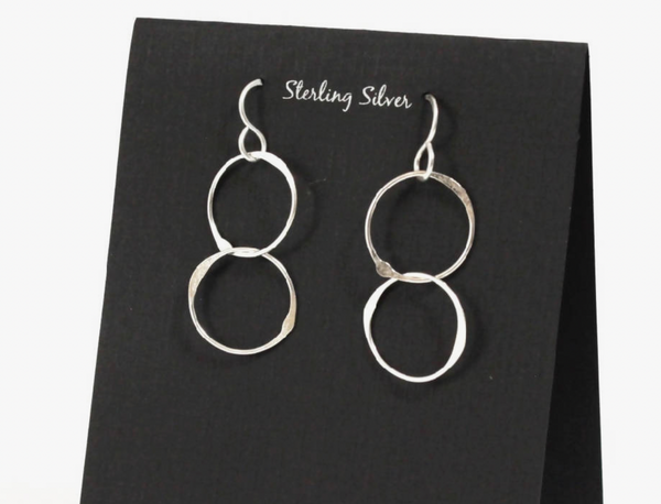 Sterling Double Circle Earring