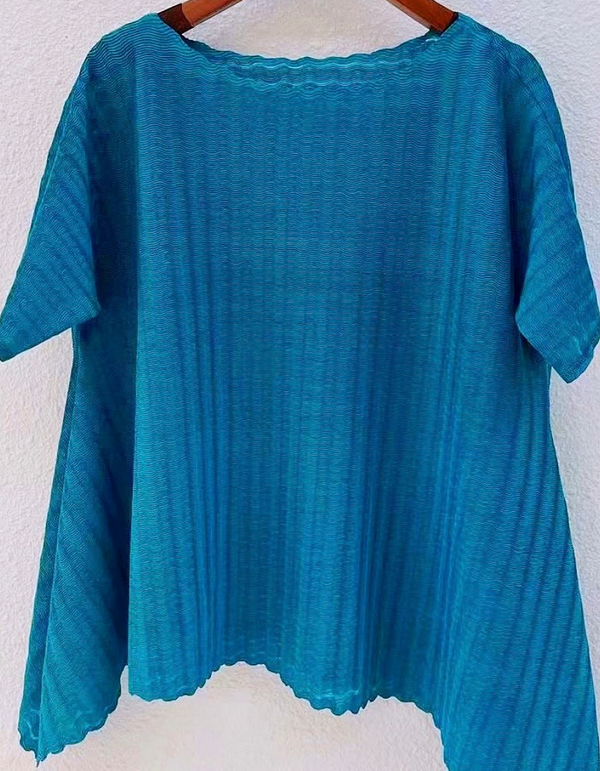 Teal Pleated Top