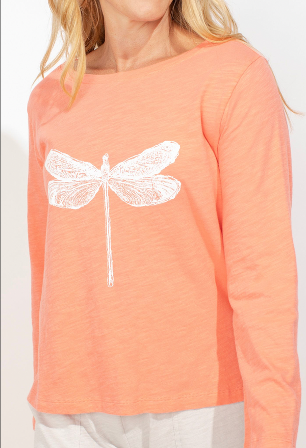 Coral Dragonfly Tee