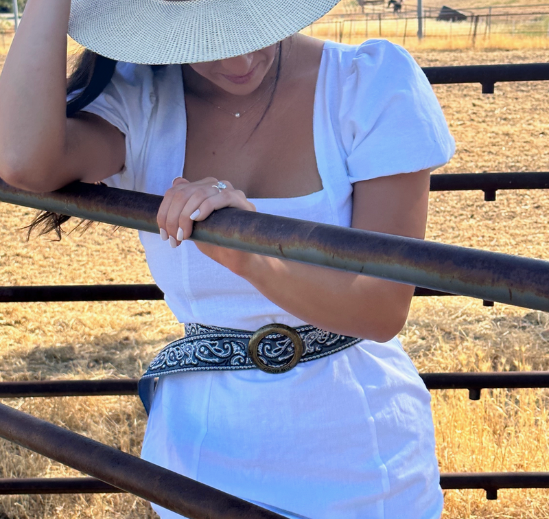 Denim Paisley Belt