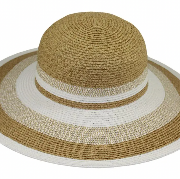 White Stripes Brim Hat