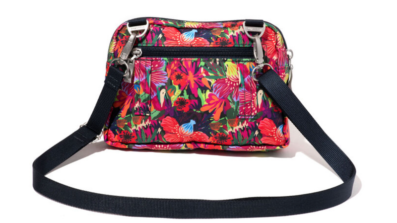 Tropical Floral Triple Zip Bag