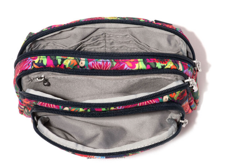 Tropical Floral Triple Zip Bag