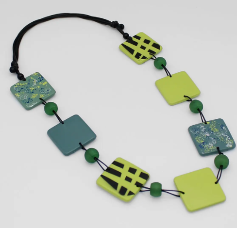 Green Sponge Painted Maren Necklace