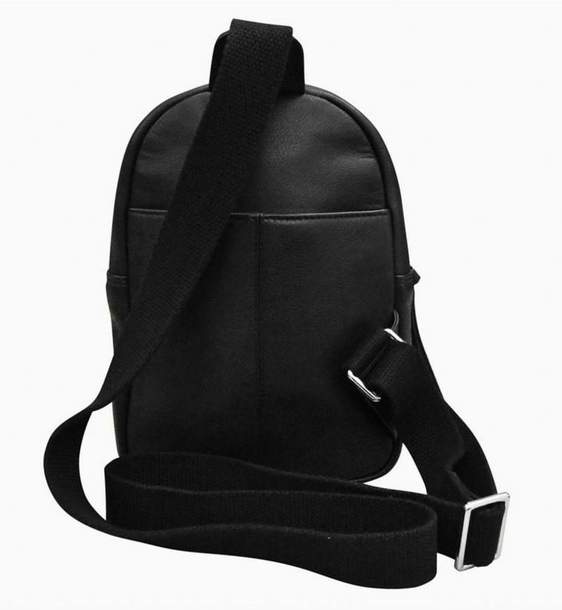 Black Leather Sling Bag