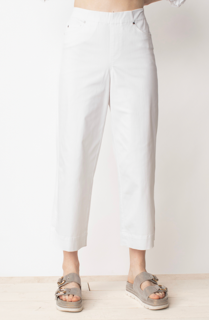 White Crop Wide Pant