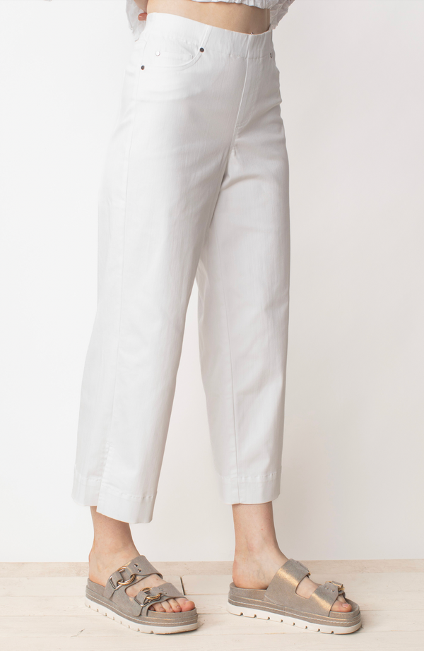 White Crop Wide Pant