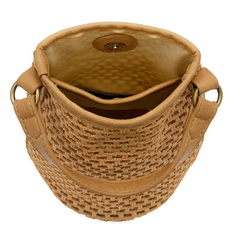Natural Kaia Open Weave Bucket Crossbody