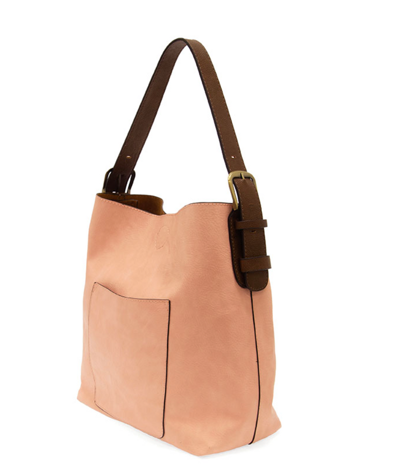 Crepe Pink 2pc Hobo Handbag