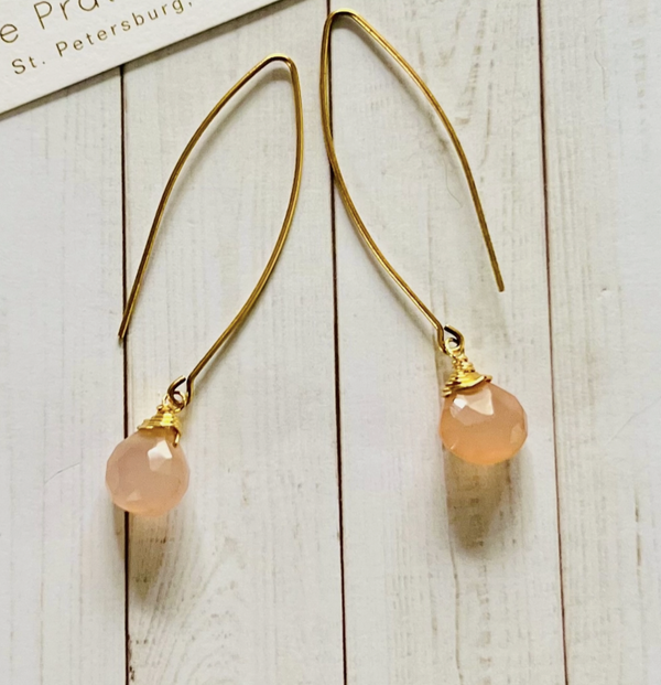 Blushing Pink Gemstone Dangle Earrings