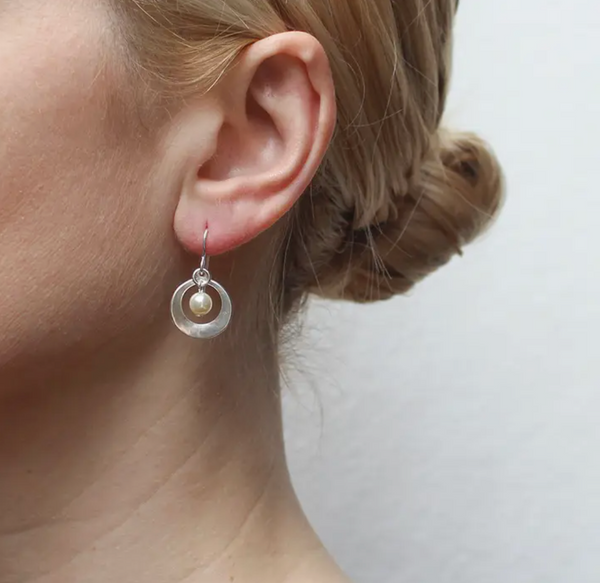 Disc and Pearl Earring