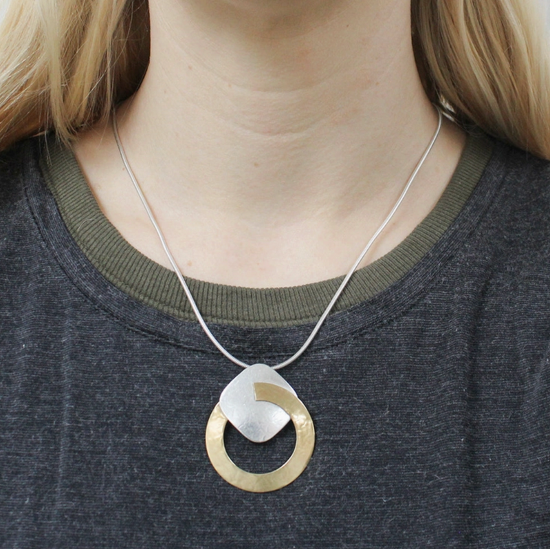 Ring with Rounded Square Necklace