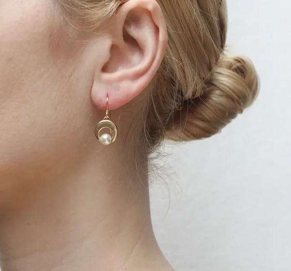 Crescent and Pearl Earring
