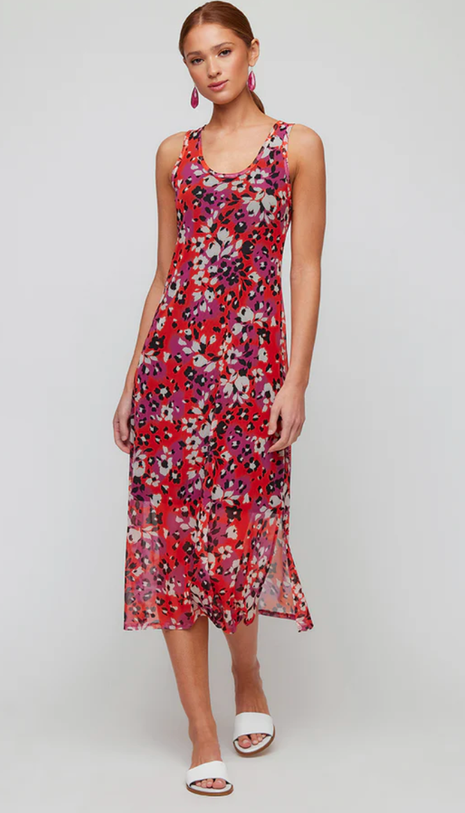 Floral Scoop Neck Midi Dress
