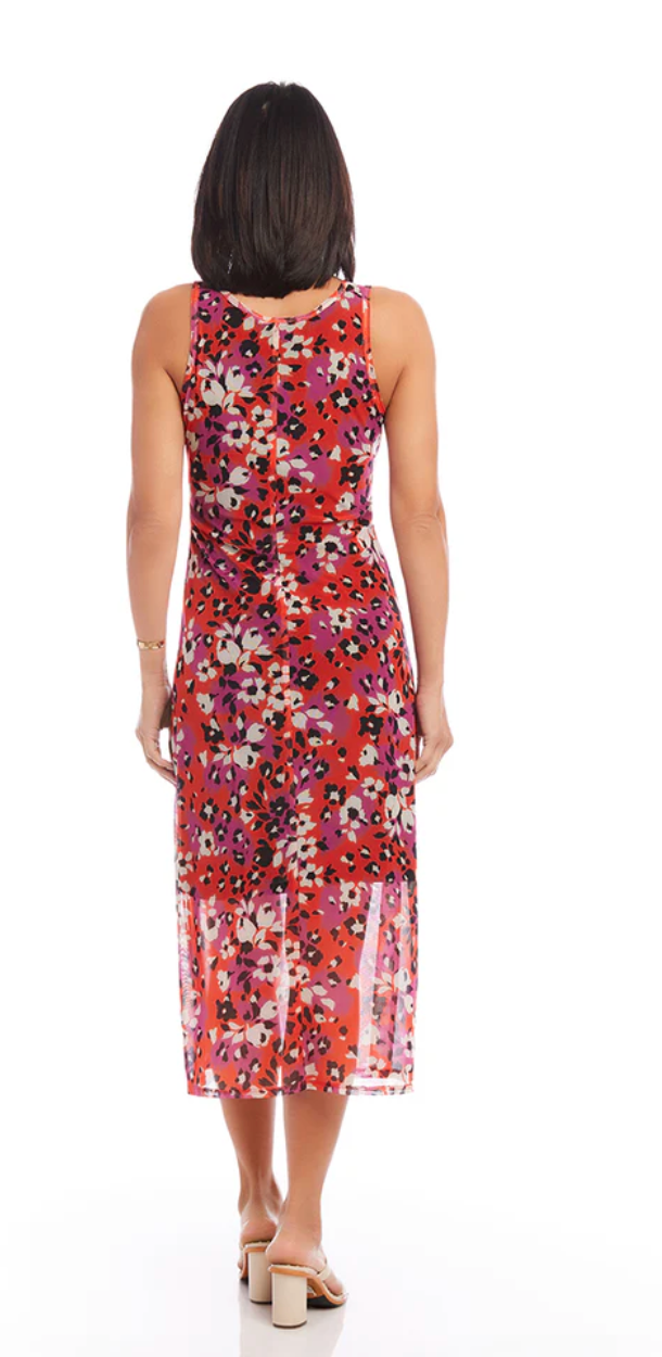 Floral Scoop Neck Midi Dress