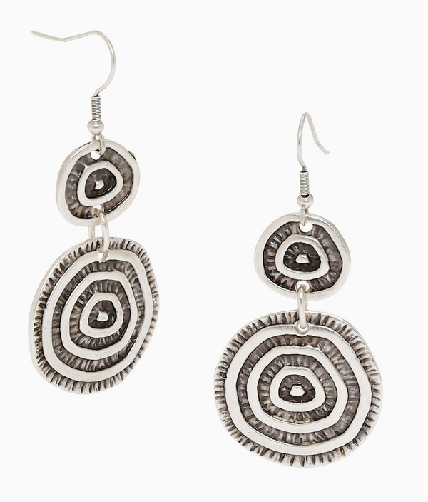 Multi Circle Pewter Earrings