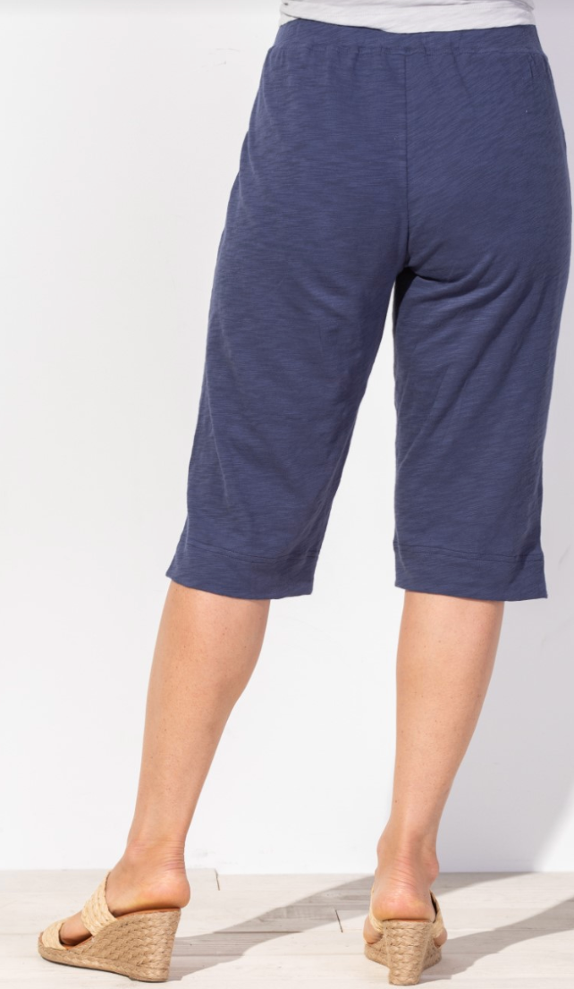 Navy Pedal Pusher Shorts