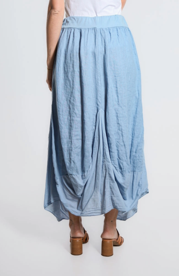 Jean Bunched Pocket Skirt