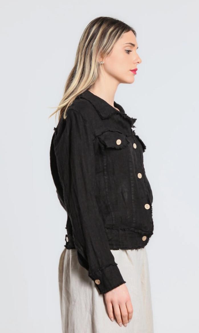 Jill Black Linen Jacket