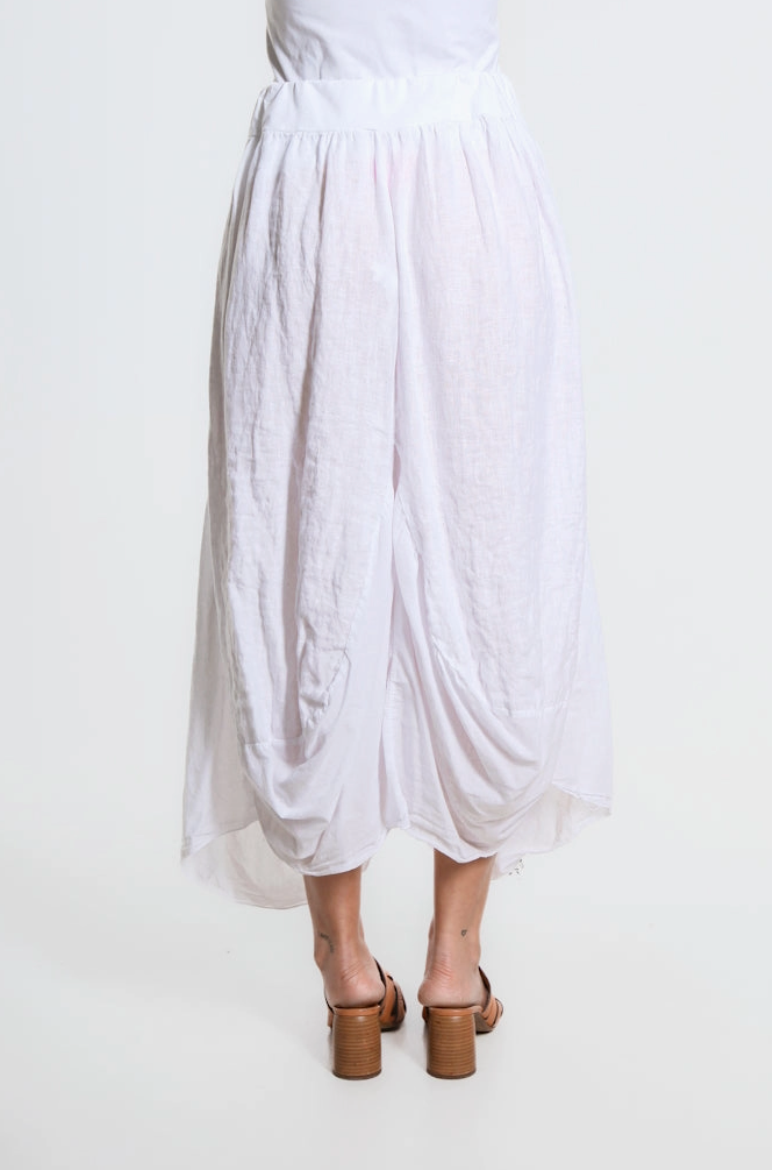 White Bunched Pocket Skirt