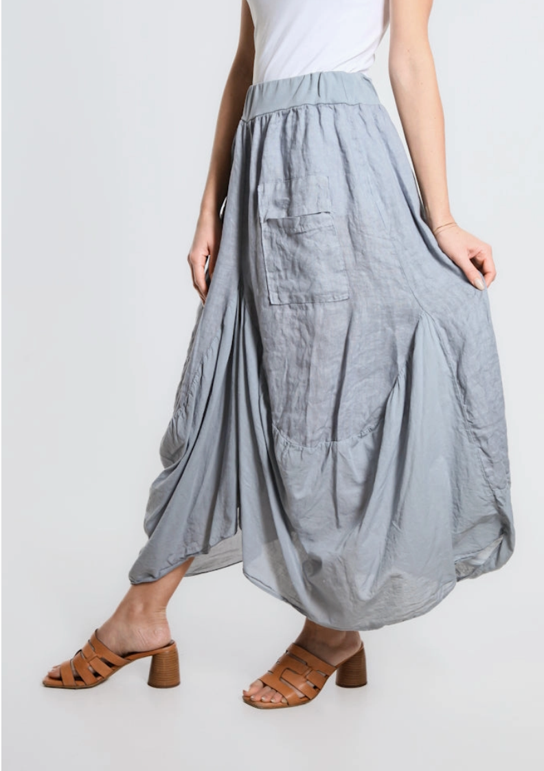 Grey Bunched Pocket Skirt